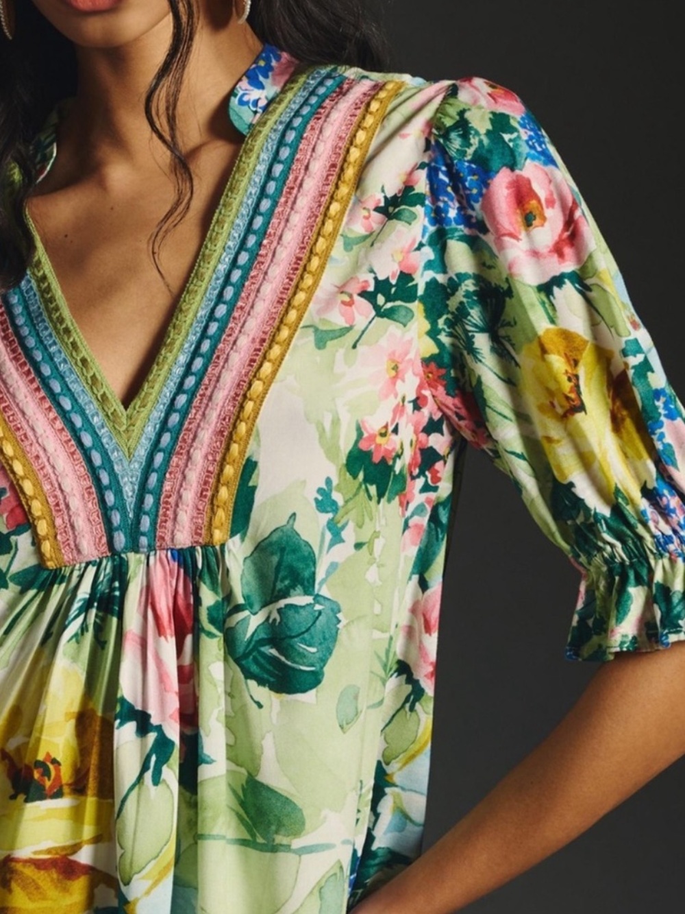 Bl nk London floral embroidered top